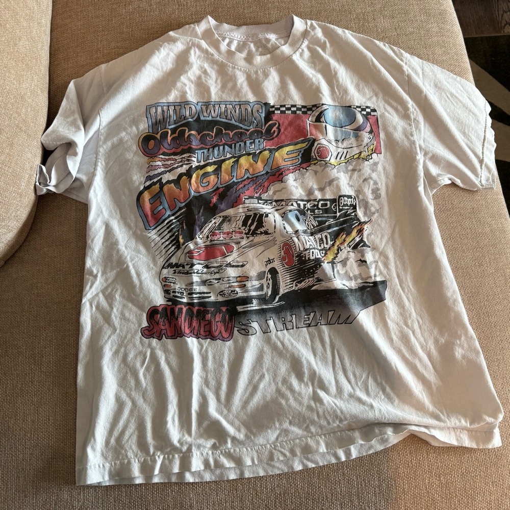 Oversized Graphic Race Car Tee